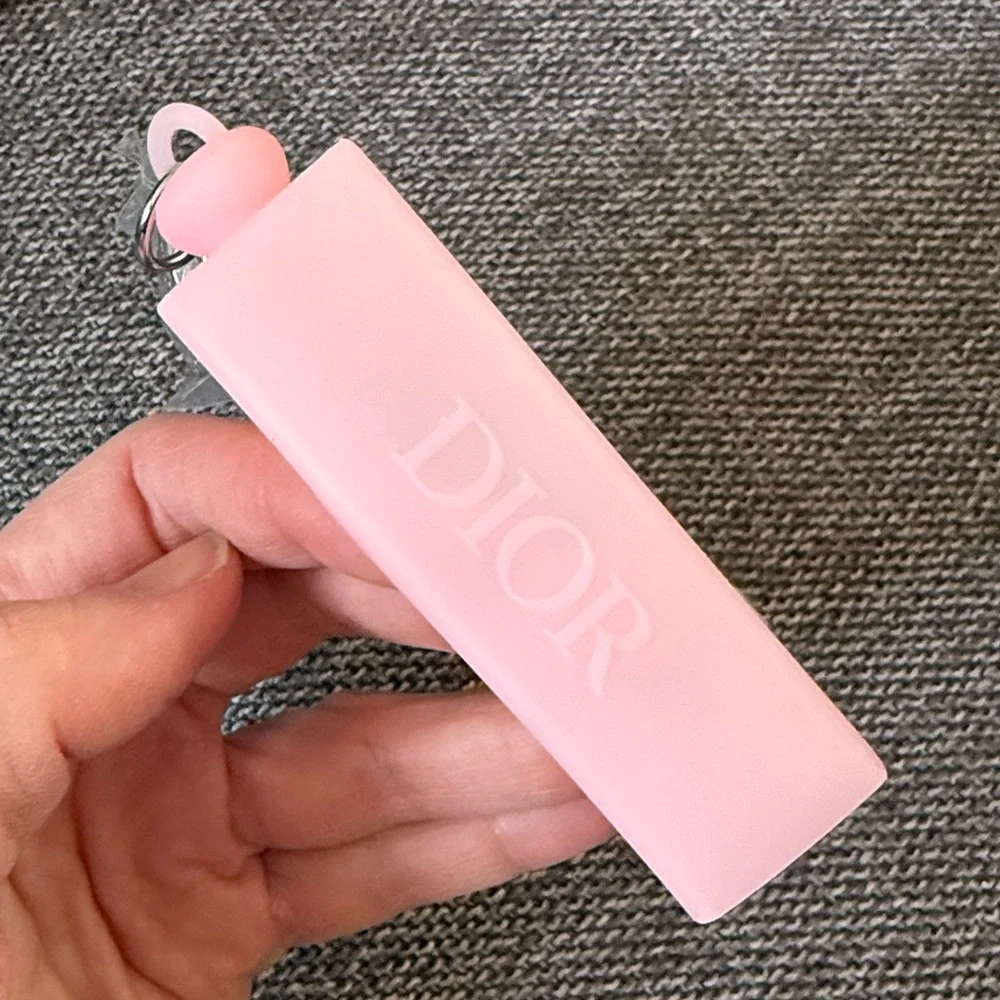 Dior Addict Lip Gloss Star Key Chain Pink Silicone New Authentic - Picture 11 of 17
